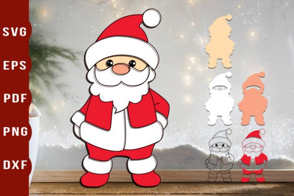 3D Christmas Santa Claus Laser Cut SVG