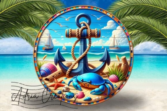 3D Coastal Round Welcome Sign Png Graphics and Crafts Review