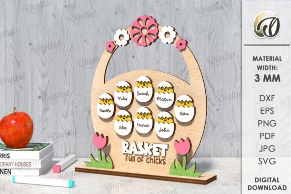 3D Easter Family Name Chart Laser Cut