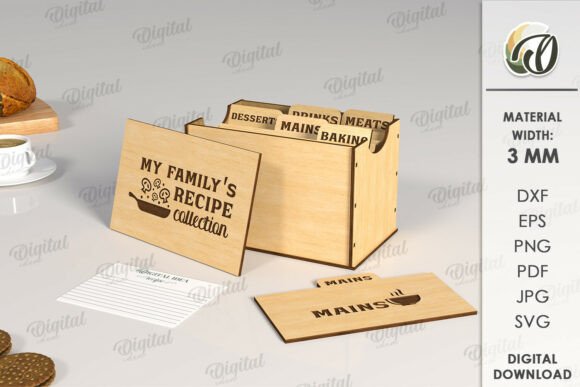3D Family Recipe Box Laser Cut