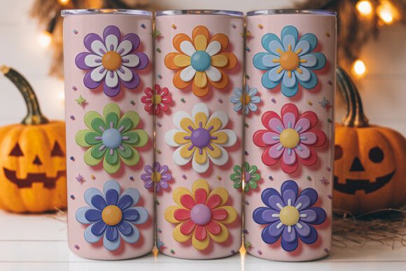 3D Glossy Flower 20oz Tumbler Wrap Graphics Review