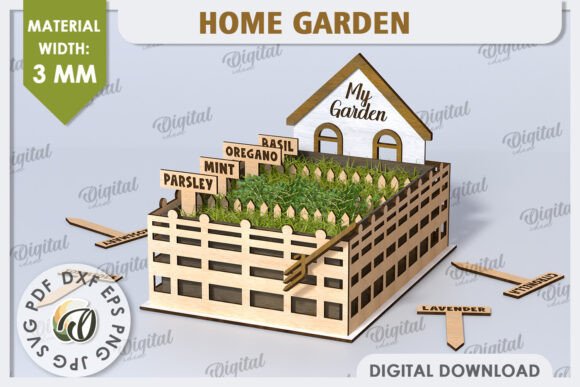 3D Home Garden Laser Cut. Plant Pot SVG