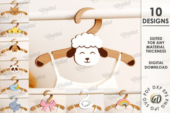 3D Kids Coat Hangers Bundle Lasercut