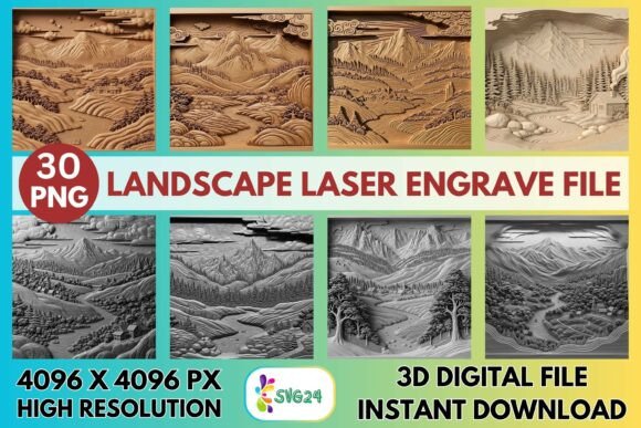 3d Landscape Laser Engrave File Graphics