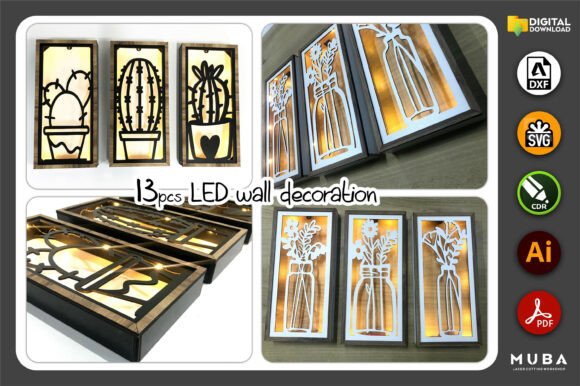 3D Led Wall Decor SVG, Wall Night Light: Laser Cutting Design Review