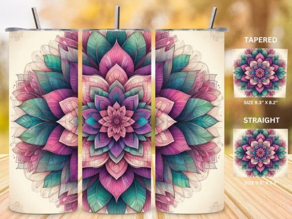 3D Mandala Tumbler Wrap: Graphics for Tumbler Wraps