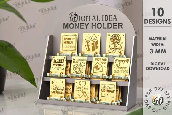3D Money Holders Laser Cut Bundle: Stands for Crafters