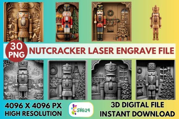 3D Nutcracker Laser Engrave File Graphics and Laser Engraving