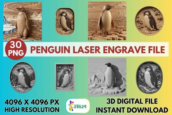3D Penguin Laser Engrave File Graphics and Laser Engraving Review