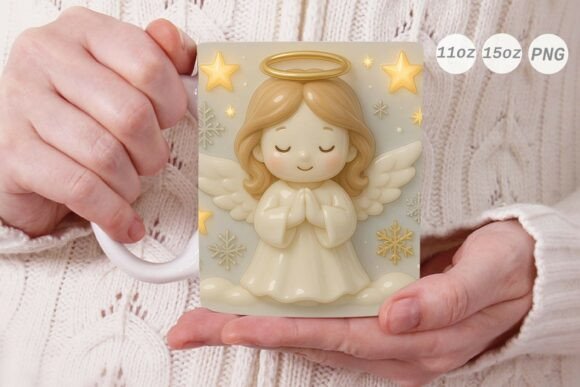 3D Porcelain Effect Angle Xmas Mug Wrap