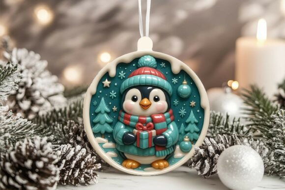 3D Porcelain Panda Christmas Ornament Graphics and Illustrations Review