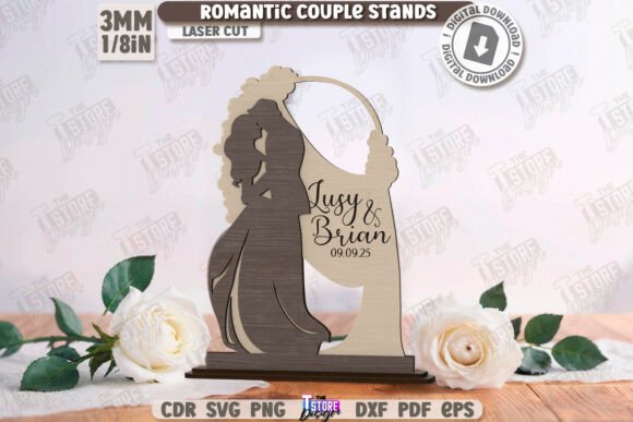3D Romantic Couple Stand Laser Cut Love for Valentine S Day