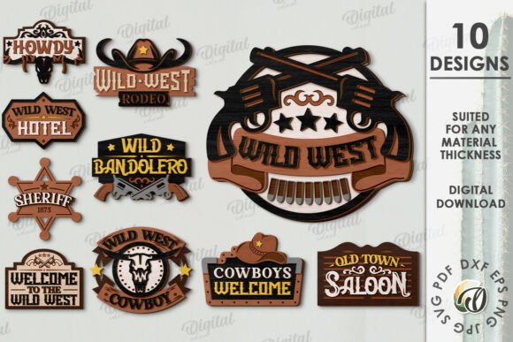 3D Wild West Layered Signs Bundle Review