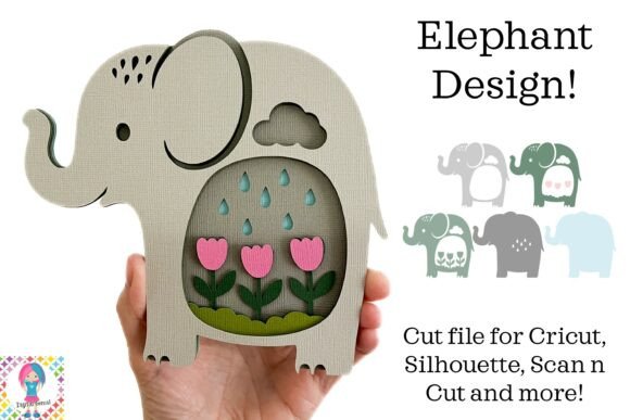 Elephant Layered Paper Design – A Playful Graphic Asset for Crafts & Branding
