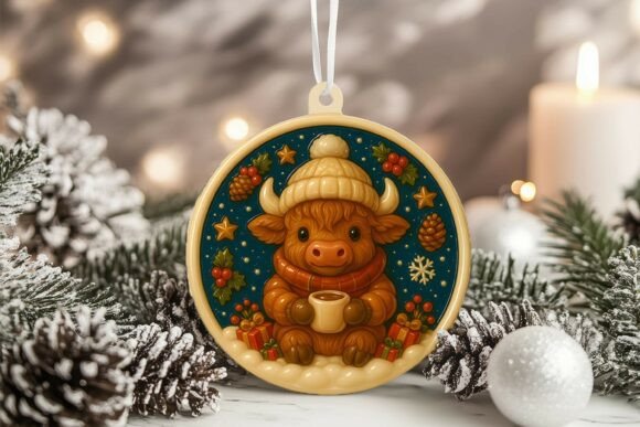 Review: 3D Porcelain Highland Cow Xmas Ornament